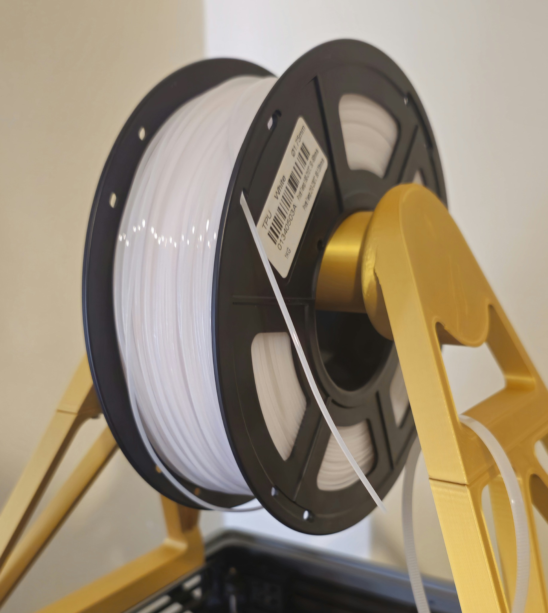 White TPU filament spool